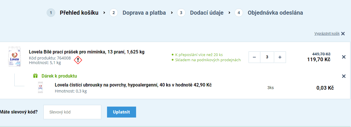 Prací prášek Lovela bílé, 13 praní