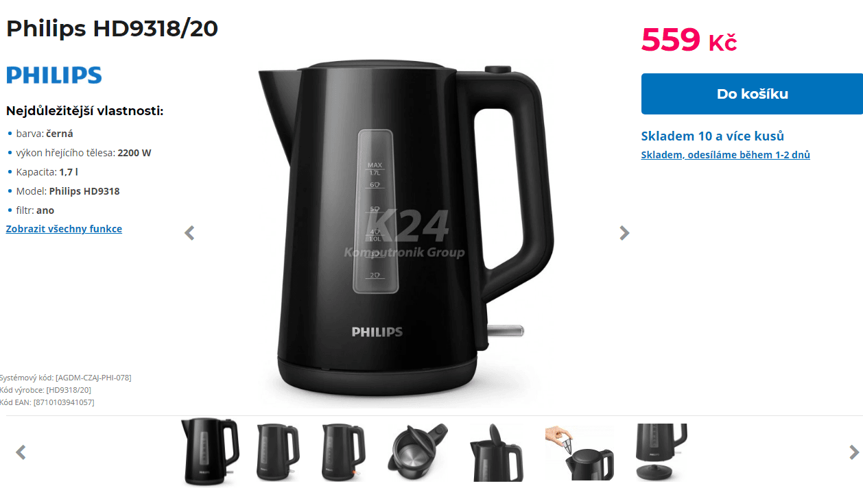Rychlovarná konvice Philips HD9318/20