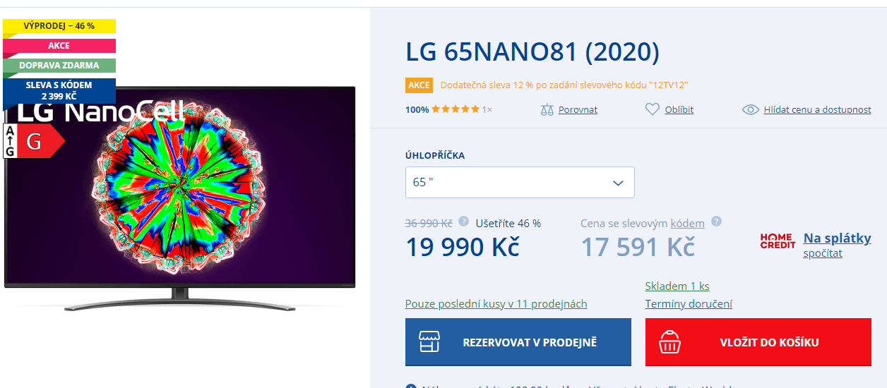 4K Nanocell TV, Smart, HDR, 164, LG