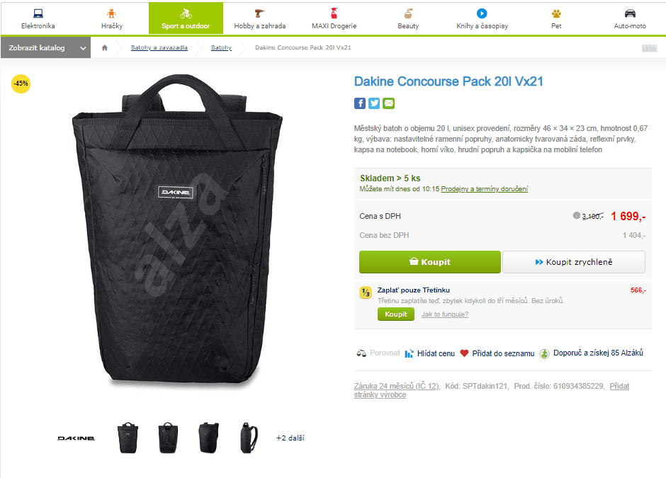 Městský batoh Dakine Concourse 20l