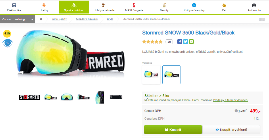 Lyžařské brýle Stormred SNOW, unisex