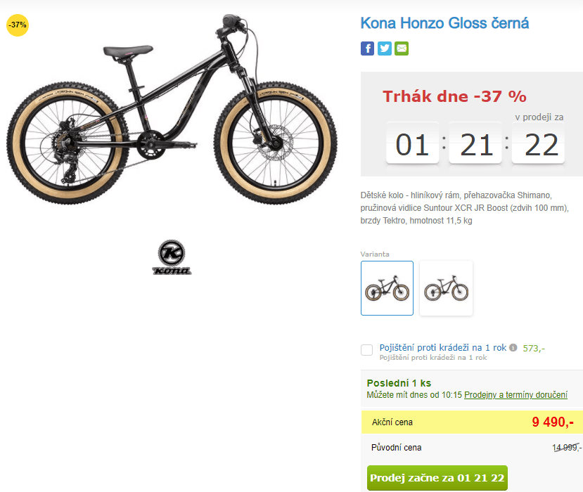 Horské kolo pro děti KONA, 7 rychlostí, 20"