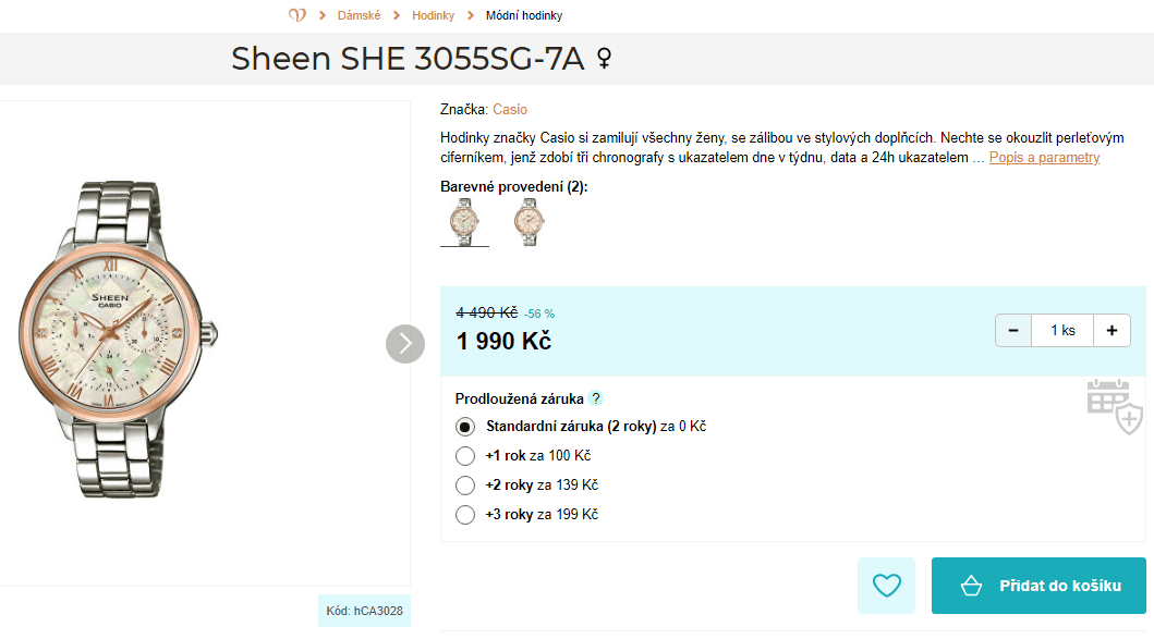 Dámské hodinky Casio Sheen SHE