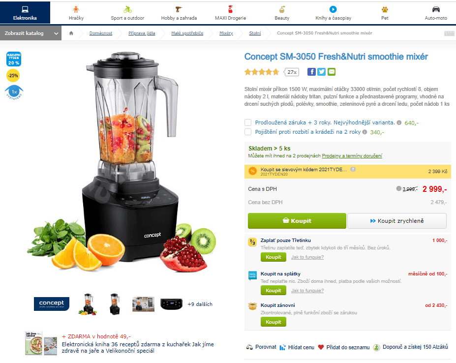 Stolní mixér Concept, 33000 ot./min