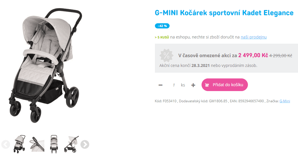 Sporťák G-MINI Kadet Elegance, 0-36 měsíců