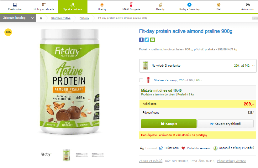Protein Fit-day almond praline 900g