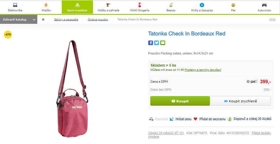 Taška Tatonka Check In Bordeaux Red