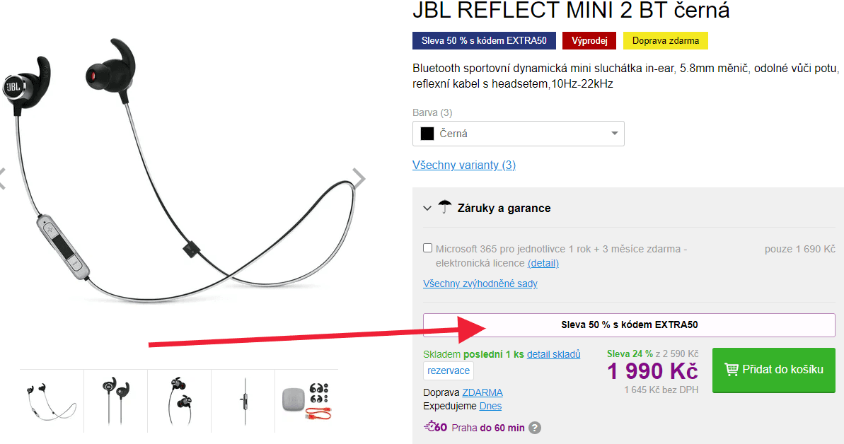 BT sluchátka JBL Reflect Mini 2 BT