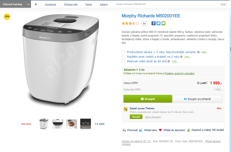 Domácí pekárna Morphy Richards M502001EE