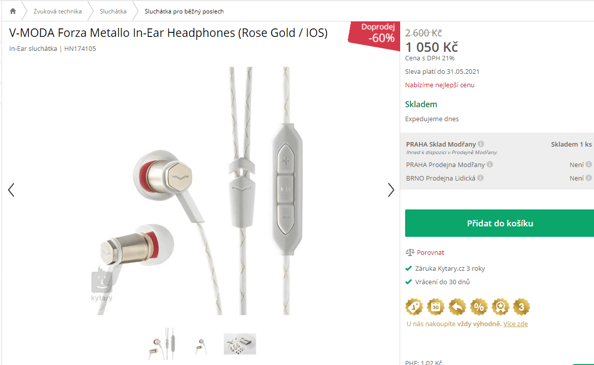 Sluchátka V-MODA Forza Metallo