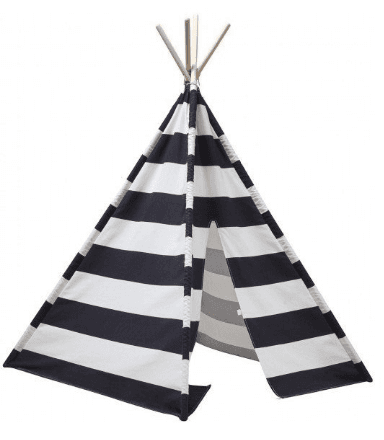 Dětské teepee černo-bílý, 110 x 110 cm