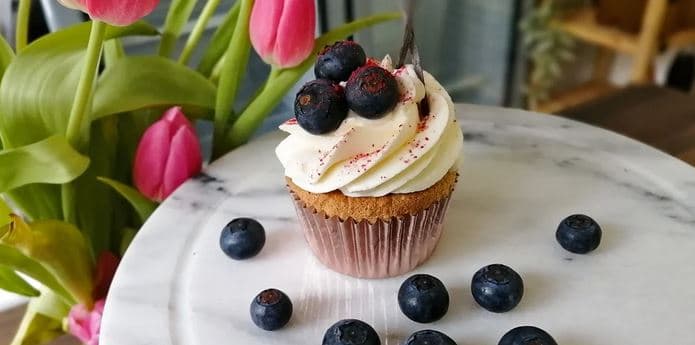 Vanilkové cupcakes s borůvkami, 6 ks