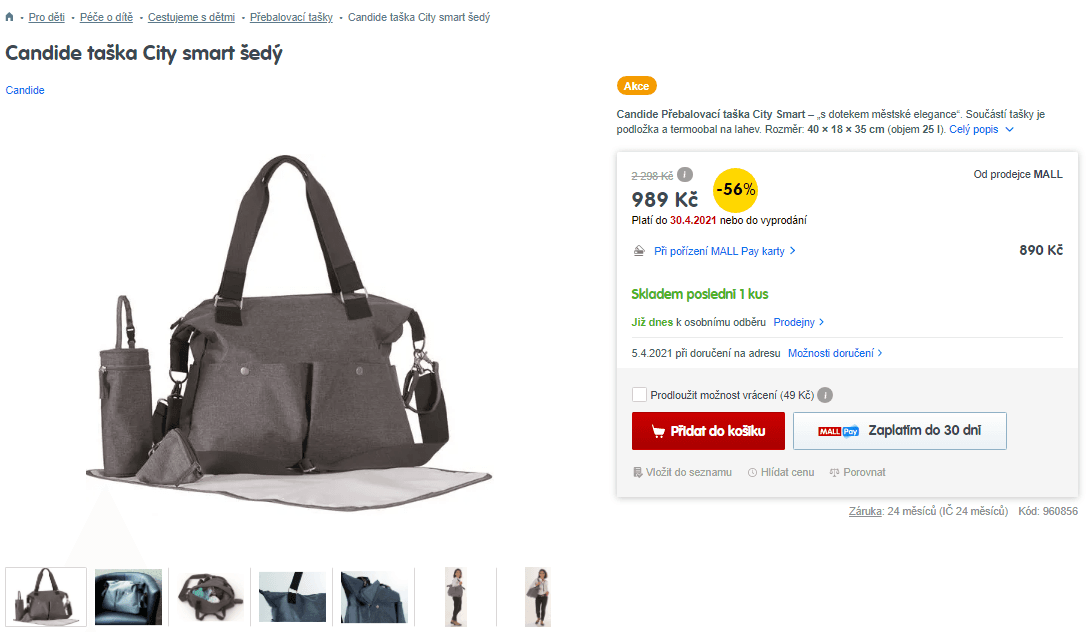 Přebalovací taška Candide City smart