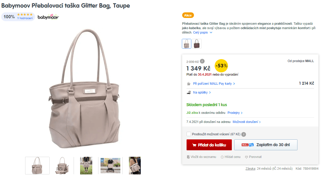 Přebalovací taška Babymoov Glitter Bag