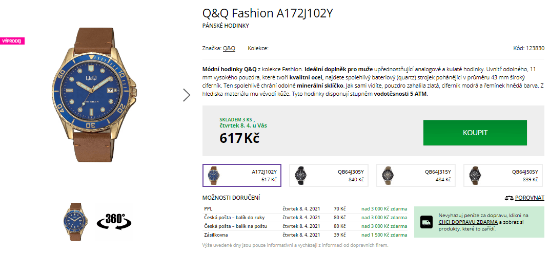 Pánské hodinky Q&Q Fashion A172J102Y