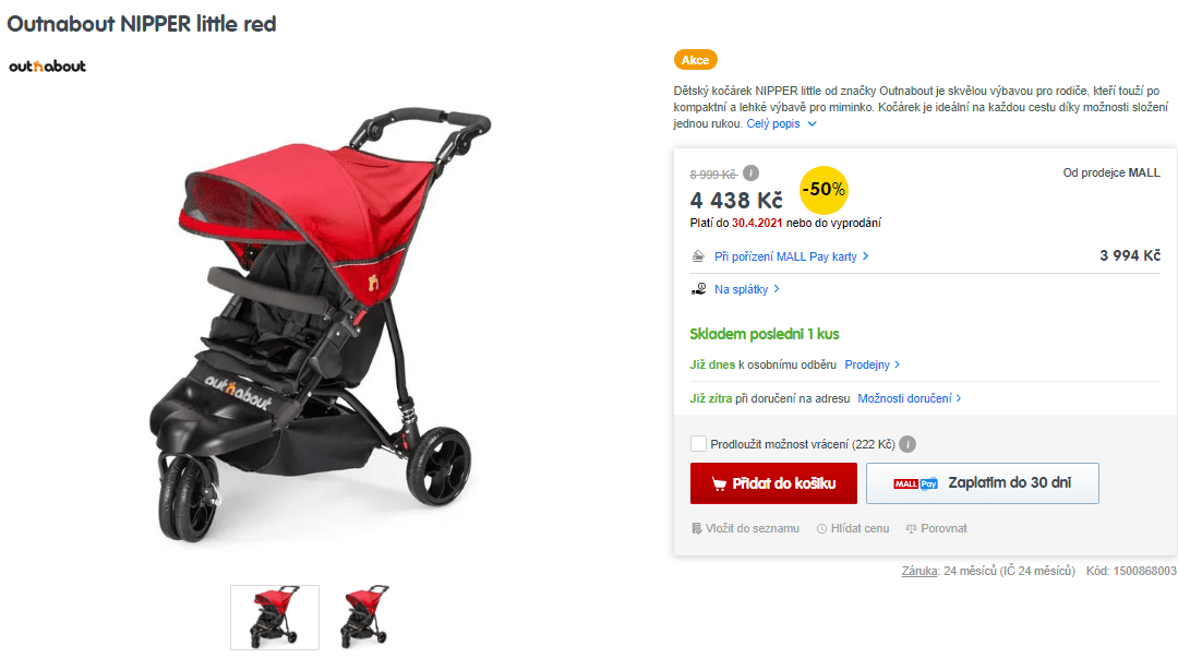 Sportovní trojkolka Outnabout NIPPER 