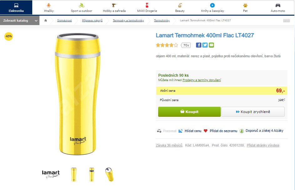 Termohrnek Lamart Flac 400ml LT4027