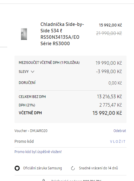 Americká lednice Samsung, led, voda, 179cm