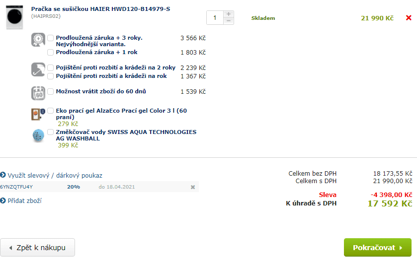 Parní pračka se sušičkou Haier, 12/8, 1400