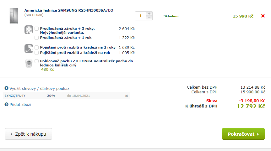 Americká lednice Samsung, no frost