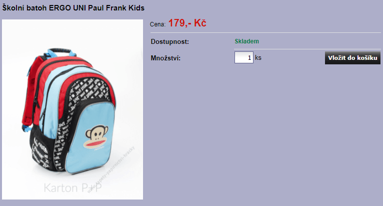 Anatomický batoh Karton P+P Uni Paul Frank