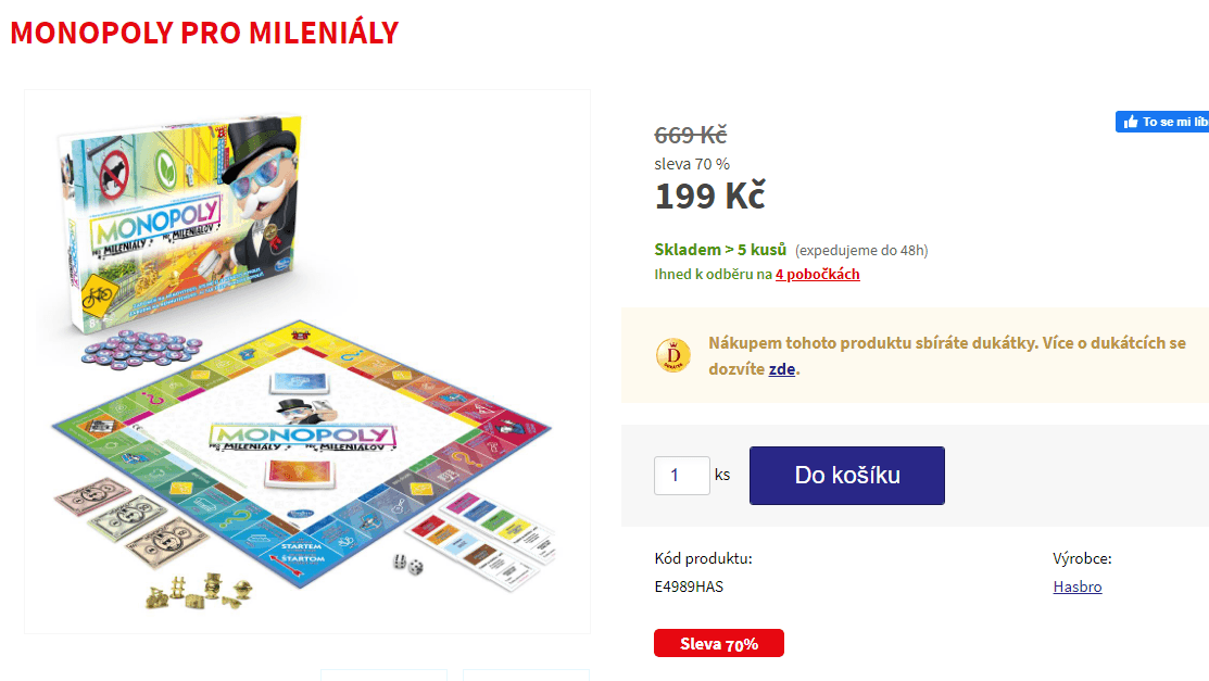 Monopoly pro mileniály Hasbro