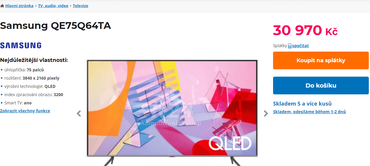 4K QLED TV, Samsung, 189cm