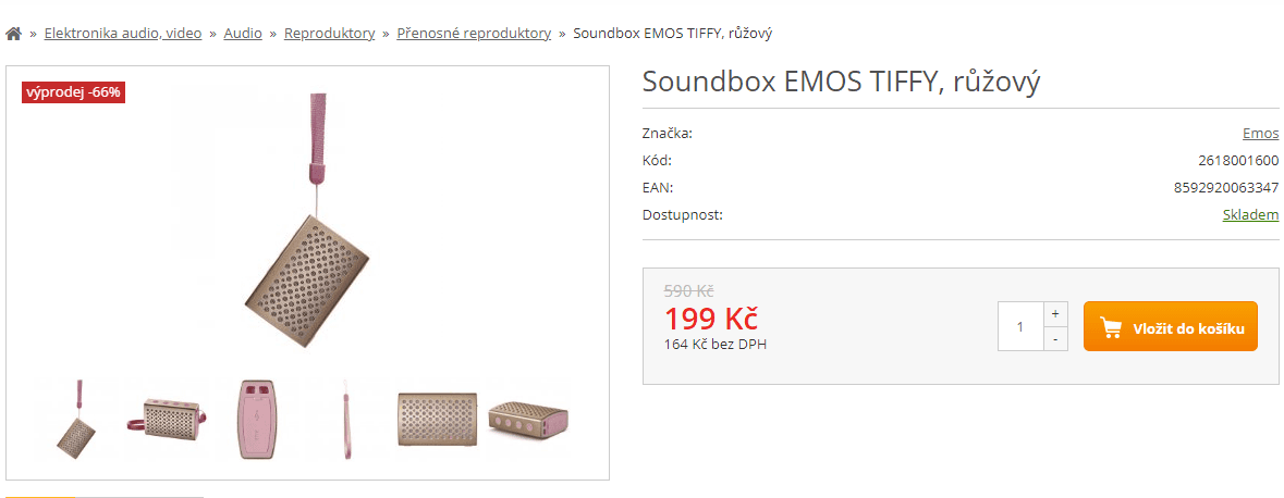 Soundbox EMOS TIFFY, až 9 hod