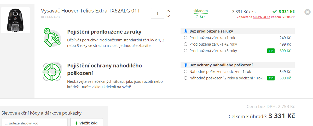Sáčkový vysavač Hoover Telios