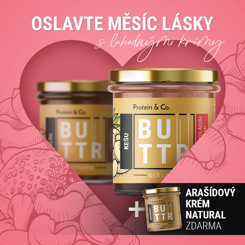 Arašídové a kešu krémy 2+1 zdarma