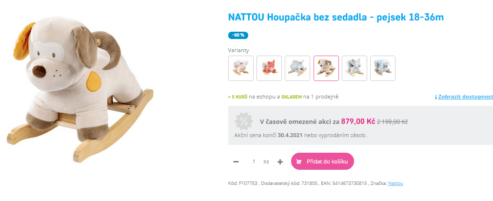 Houpačka Nattou, 18-36 měsíců, do 25kg
