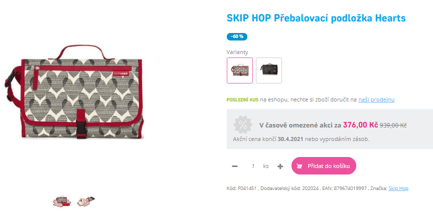 Přebalovací podložka Skip Hop Hearts