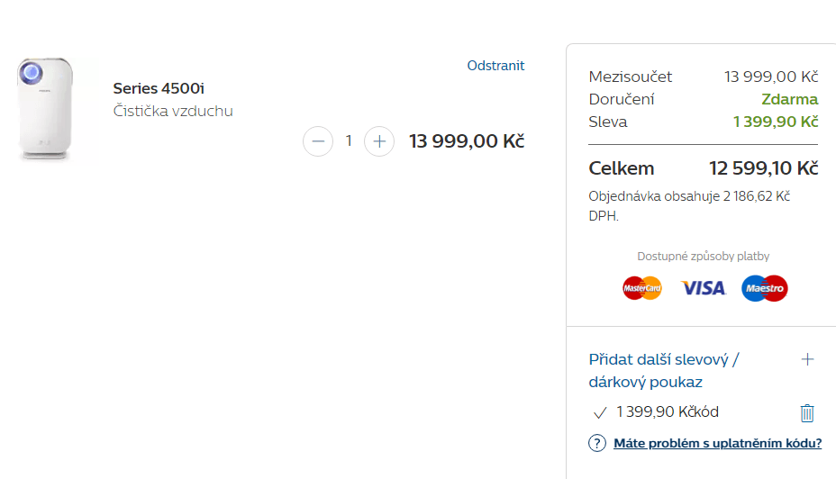 Čistička vzduchu Philips 4500i, 48 m2