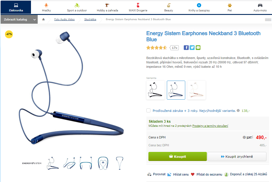 Sportovní BT sluchátka Energy Sistem 
