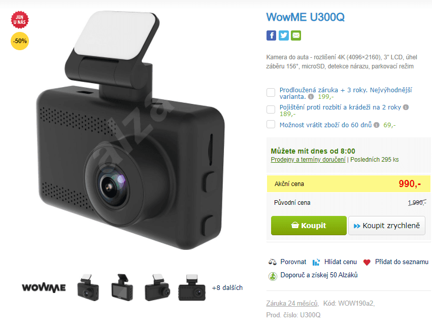 Kamera do auta Wowme, 4K, Gsensor