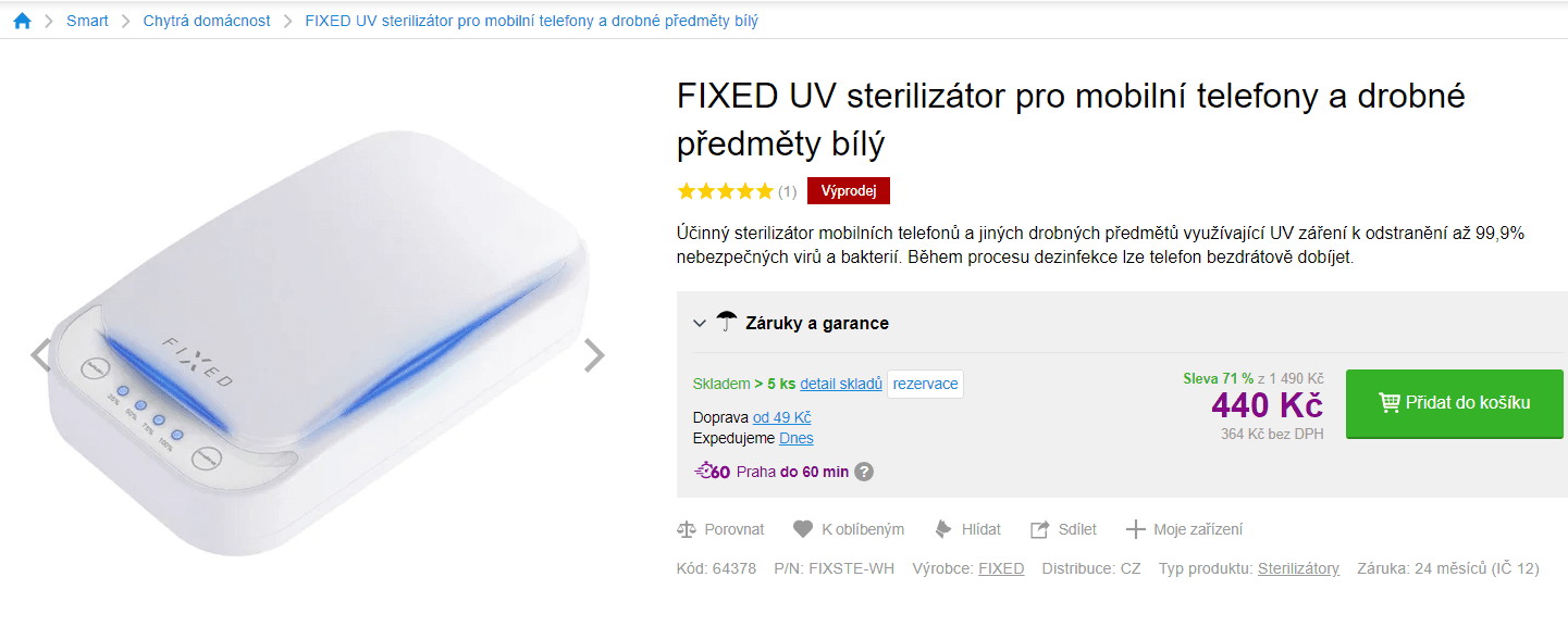 UV sterilizátor FIXED 