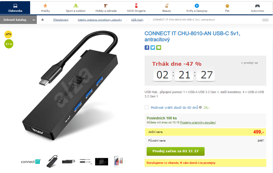 USB Hub Connect, 5v1, USB-C