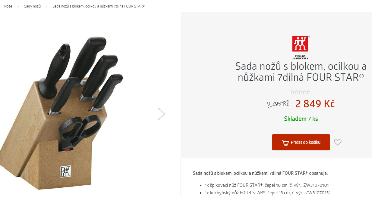 Sada nožů 7dílná Zwilling Four Star