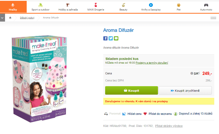 Aroma Difuzér, Make it Real, od 8 let