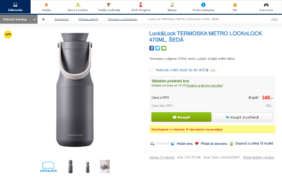 Termoska Lock&Lock  Metro 470 ml