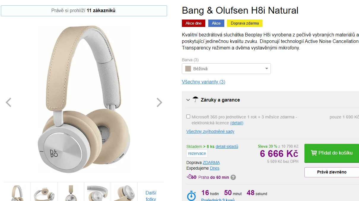 BT sluchátka Bang & Olufsen BeoPlay H8i