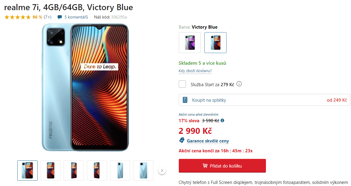 Realme, 8x 2GHz, 4GB RAM, 6,5", Dual