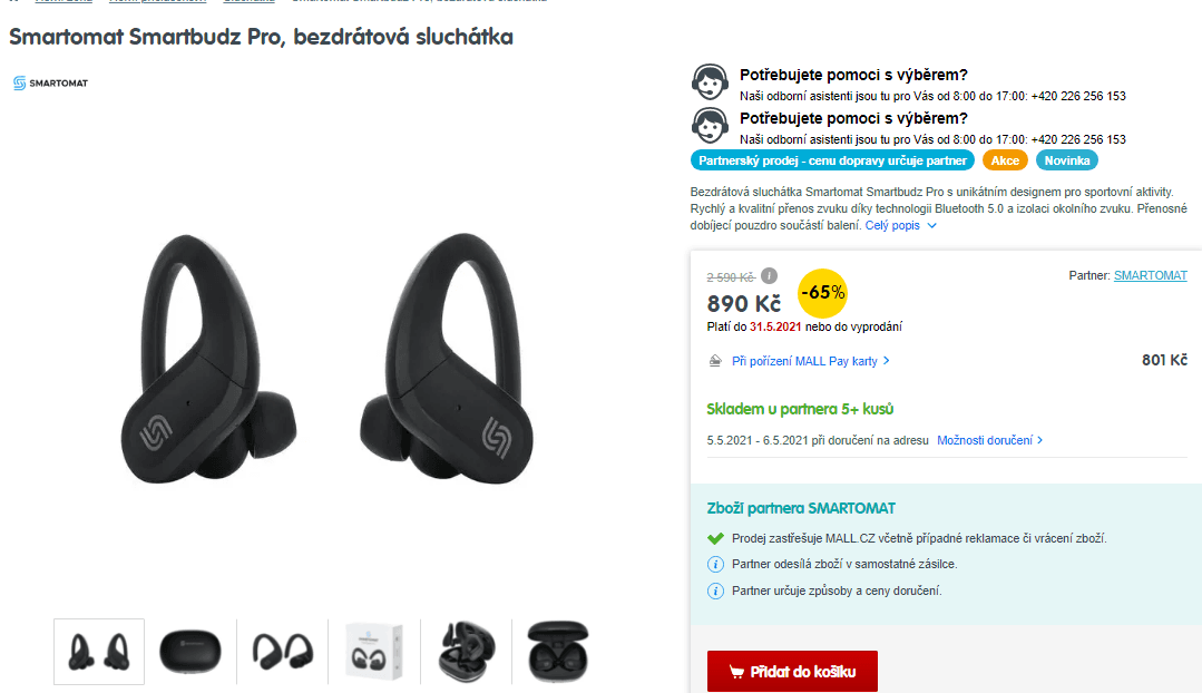 BT sluchátka Smartbudz Pro
