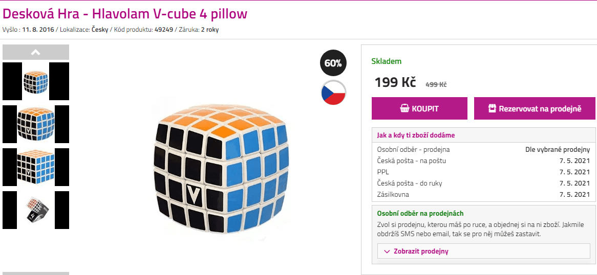 Hlavolam V-cube 4 pillow