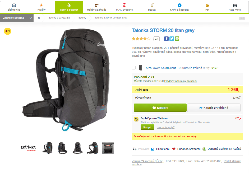 Turistický batoh Tatonka STORM 20