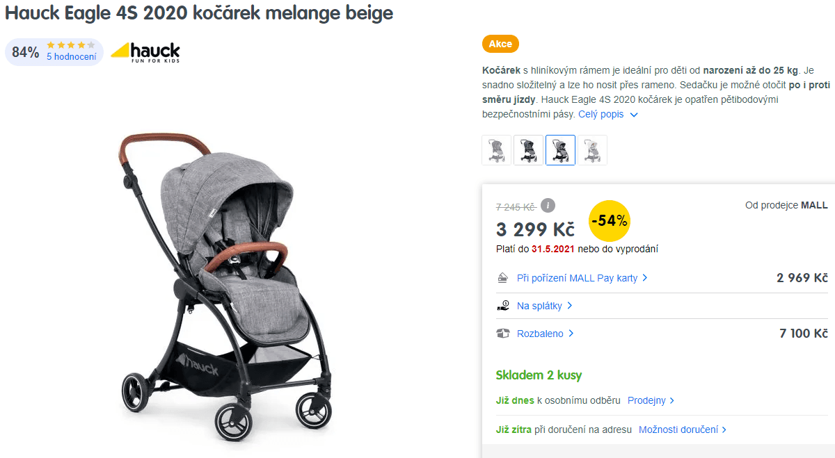Kočárek Hauck Eagle 4S 2020