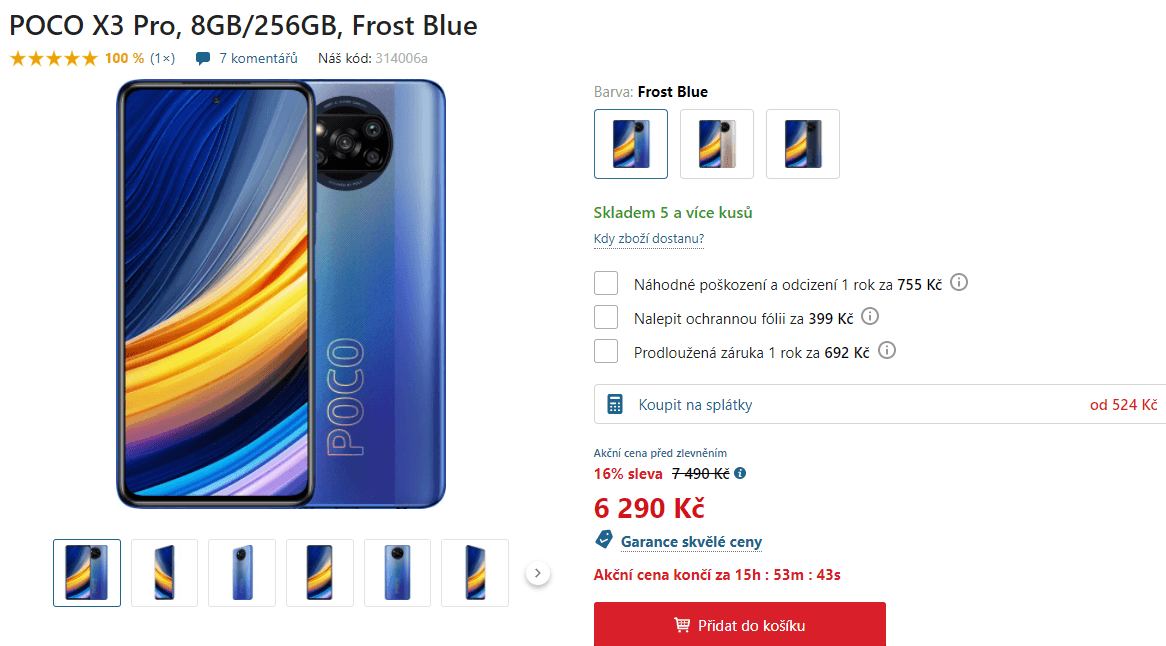 Poco X3, 8x 2,96GHz, 8GB RAM, 6,67"