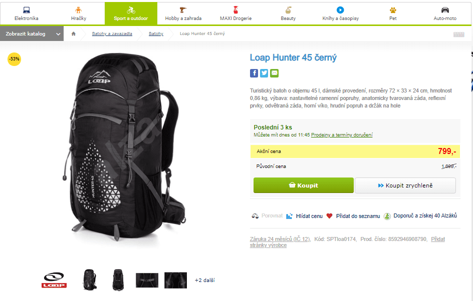 Turistický batoh Loap Hunter 45