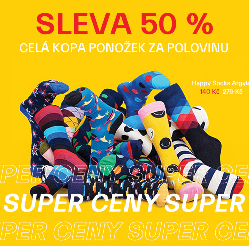 Sleva 50% na ponožky Happysocks