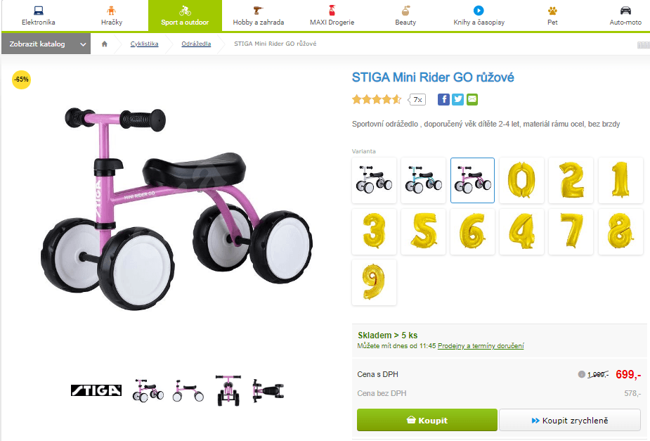 Odrážedlo Stiga Mini Rider GO, 1,5-4 roky